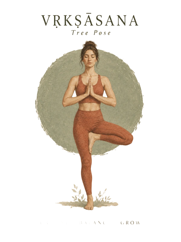 Actual Tree Pose AI cutout with transparent paper background